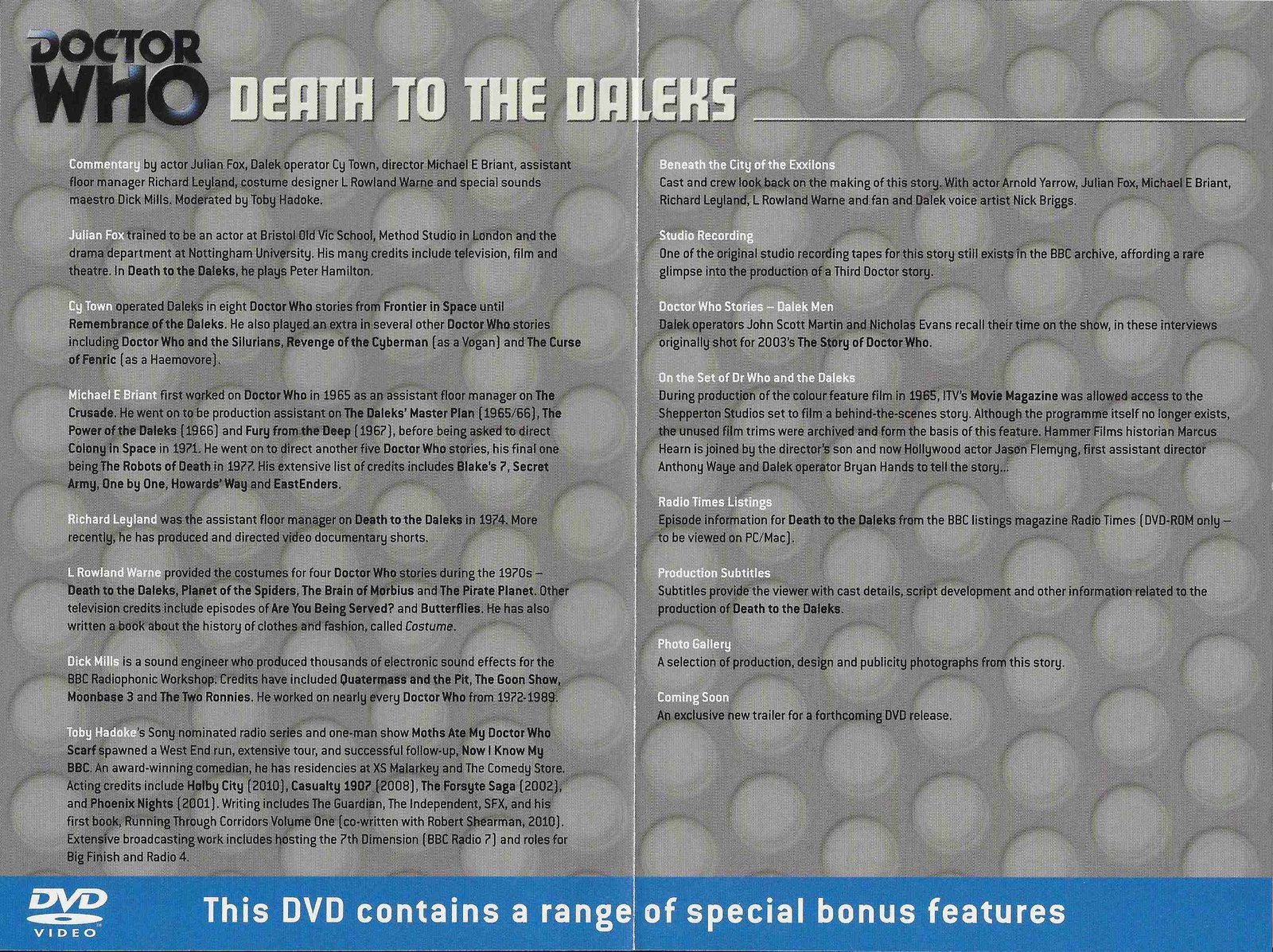 Inserts from BBCDVD 3483